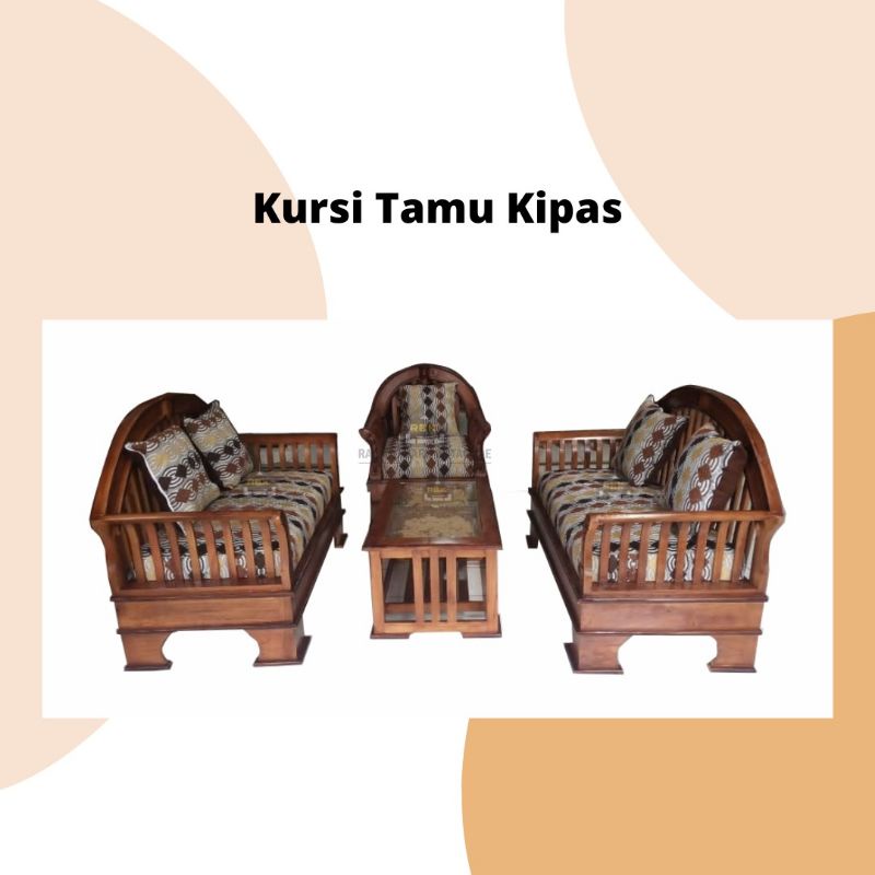 Kursi Tamu Kayu Kipas 221+ Meja Kursi Tamu Jok Busa Jogja