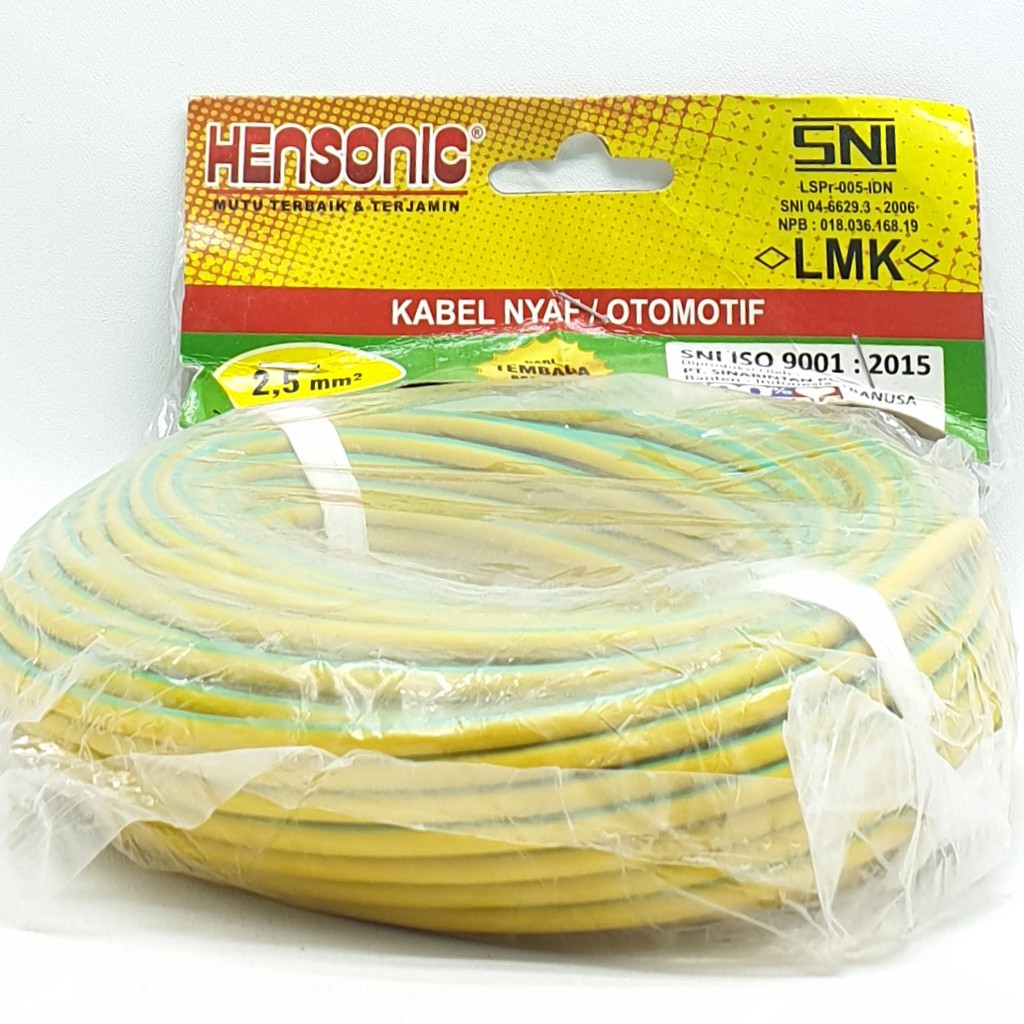 Hensonic NYAF 2,5mm 20M Kabel Listrik Kabel NYAF Kabel Otomotif 2,5mm Serabut SNI LMK 20Mtr Full
