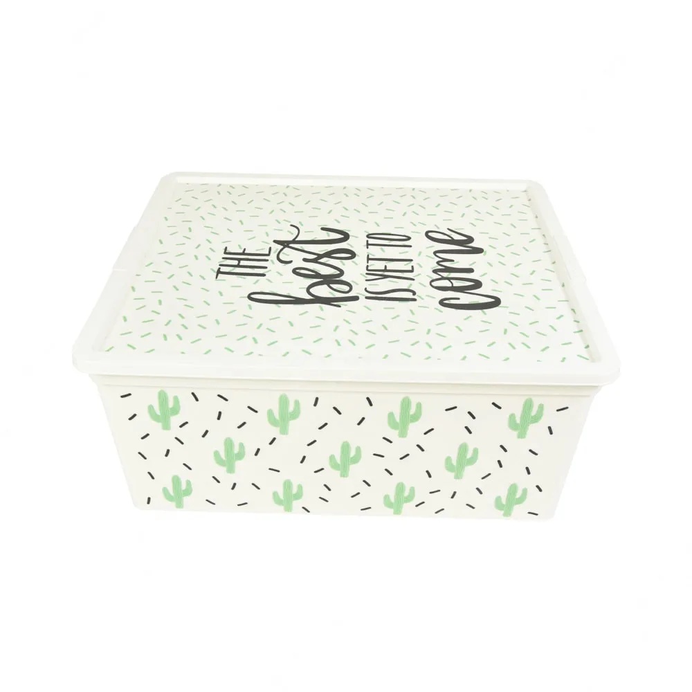 ACE Kis 40x34x17cm Kotak Penyimpanan M Quotes - Putih