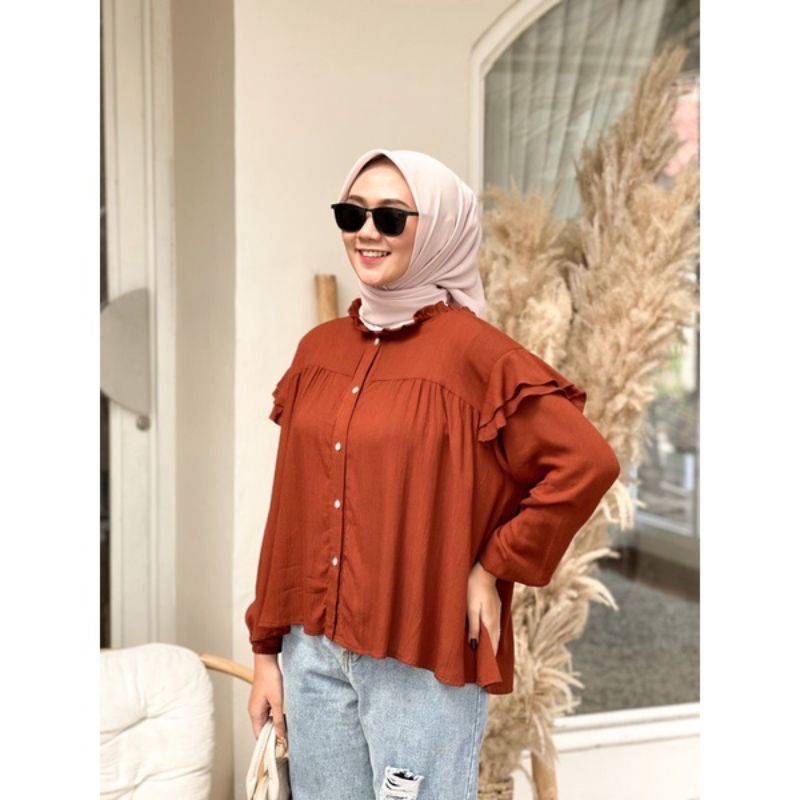 Biya Blouse RAYON Viscose PREMIUM (LD ±110cm) //JF4556-Teracota,BIYA BLOUSE