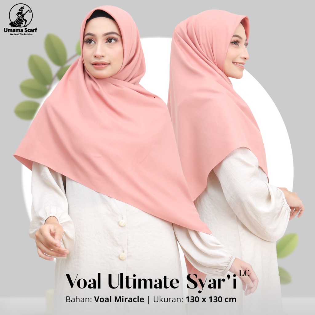 Jilbab VOAL ULTIMATE Syar'i Premium Segiempat Lasercut 130 x 130 Cm Hijab Syari ORIGINAL UMAMA 100%-2