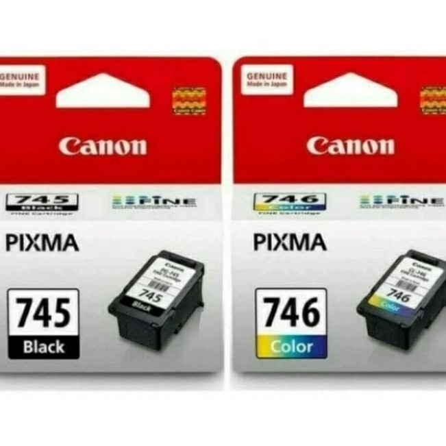 PAKET TINTA CANON  745 BLACK &amp; CANON 746 COLOUR  ORIGINAL