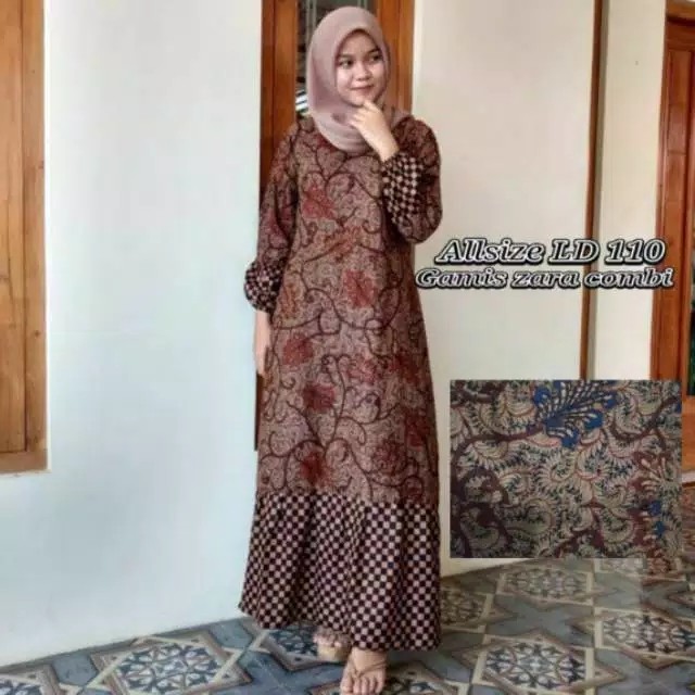 Gamis Batik Manggar Padi Sekar Cantik Kubis Kipas Daun Kupu Nadine Gendis Kawung Termurah/bisa Cod.
