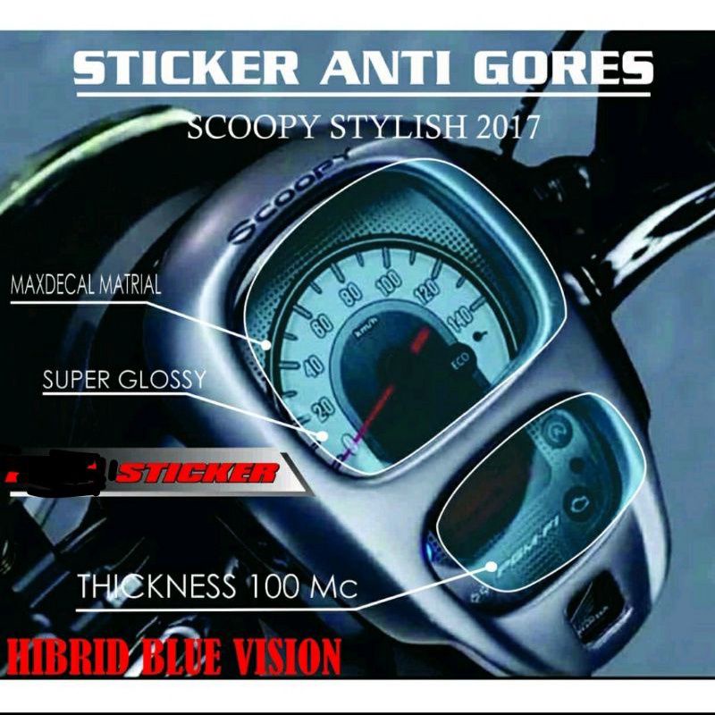 Sticker stiker antigores speedometer scoopy