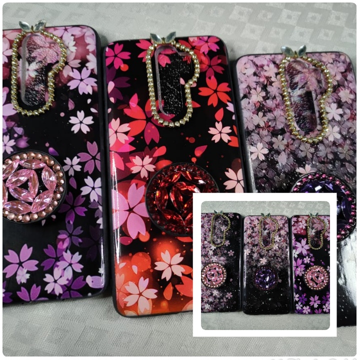 SAMSUNG A20 A30 A50N CASE MEWAH KOREAN SWAROWSKI POP SOCKET BLINK