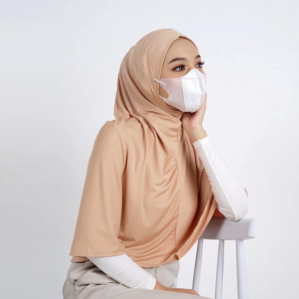 zie.store11/ Jilbab Instan Jersey Bergo Instant lubang masker Non Pet Daily Hijab