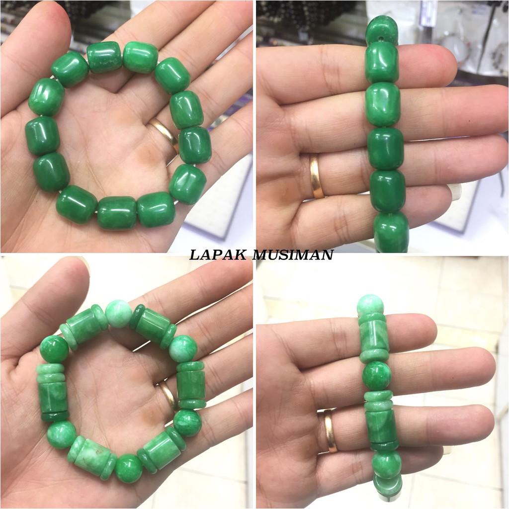 [Bayar di Tempat] GELANG BATU GIOK CHINA ASLI NATURAL - 5 MODEL