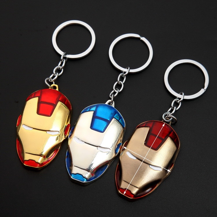 Gantungan Kunci Bentuk Topeng Avengers Hulk Thor Captain America Bahan Alloy