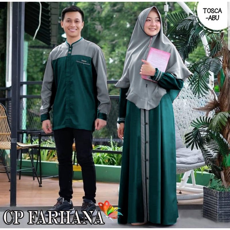 CP FARHANA COUPLE, PASANGAN, MOSCREPE PREMIUM, GAMIS, HIJAB, MUSLIM