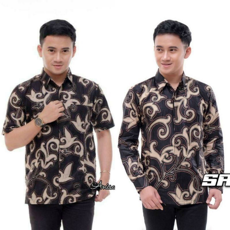 Kemeja Batik Pria Lengan Panjang M L XL XXL Baju Batik Pria Modern Batik Kerja Pria Batik Kantor Pria Seragam Batik