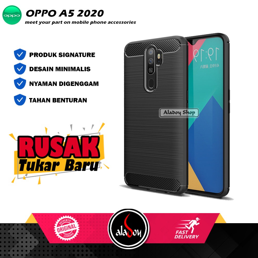 Case Oppo A5 2020 / A9 2020 Ultra Slim Ipaky Carbon Premium Softcase