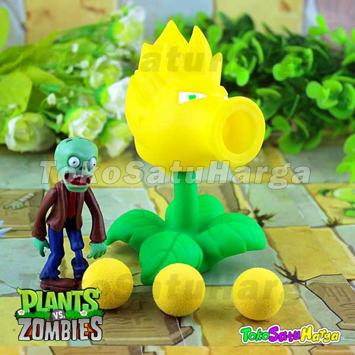 Mainan Anak Plant vs Zombie Tembak Plants Zombies Fire Yellow