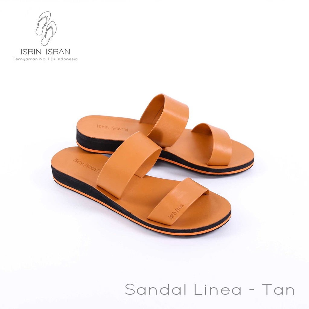 ( LINEA ) Sandal Wanita Slip On Teplek Tali Nyaman ISRIN ISRAN-Tan
