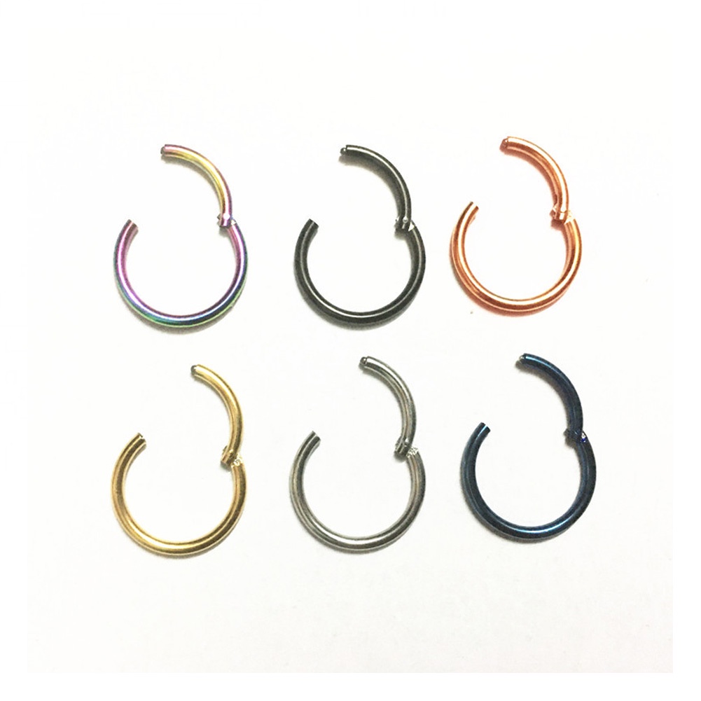 Anting Tindik Hidung / Tulang Rawan Telinga / Alis Bentuk Spiral Bahan Titanium