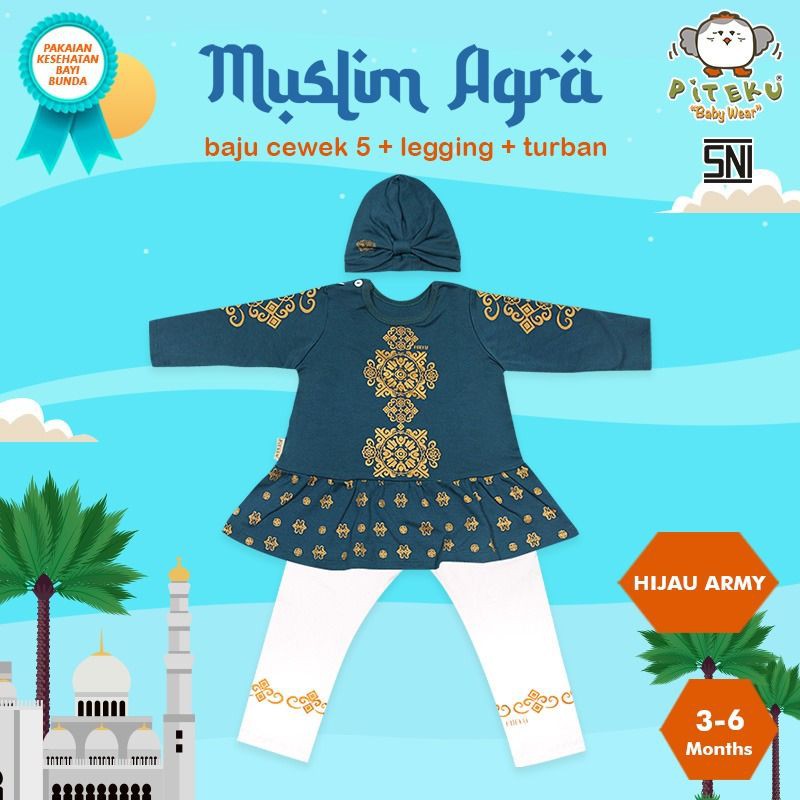 TERMURAH Baju bayi Piteku set muslim baju cewek5
