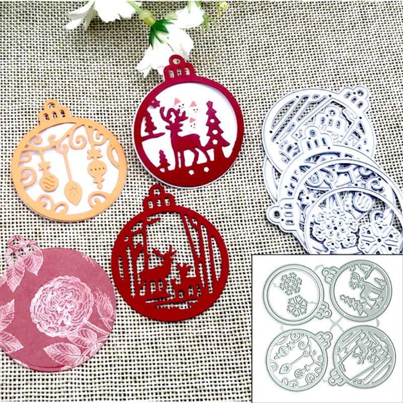 Cetakan Stensil Cutting Dies Motif Rusa Natal Bahan Metal Untuk Scrapbook / Craft DIY / Embossing