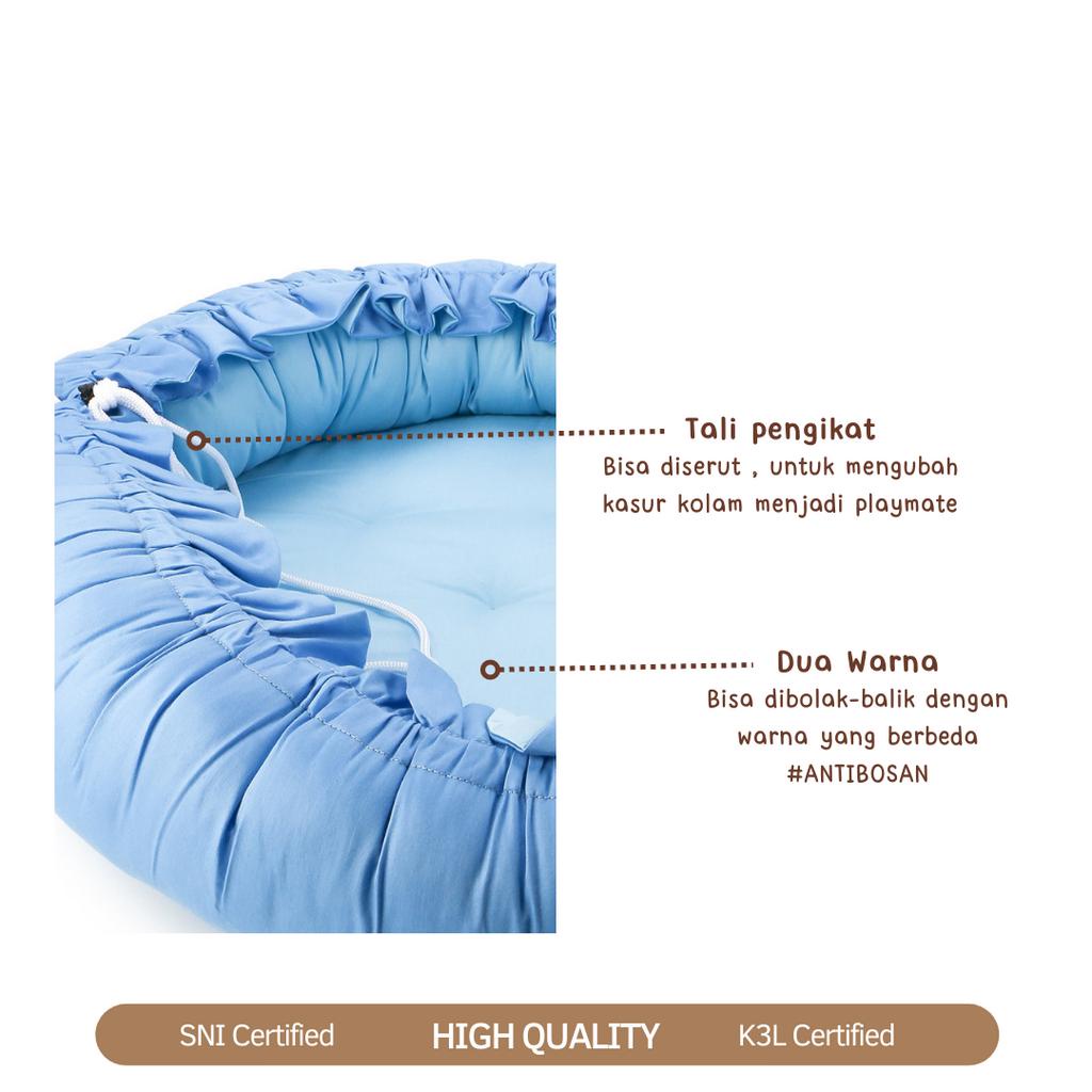 Obayito Round Babynest (Kasur Kolam Bulat) Bahan Katun Satin Jepang / Double Layer Terbaik