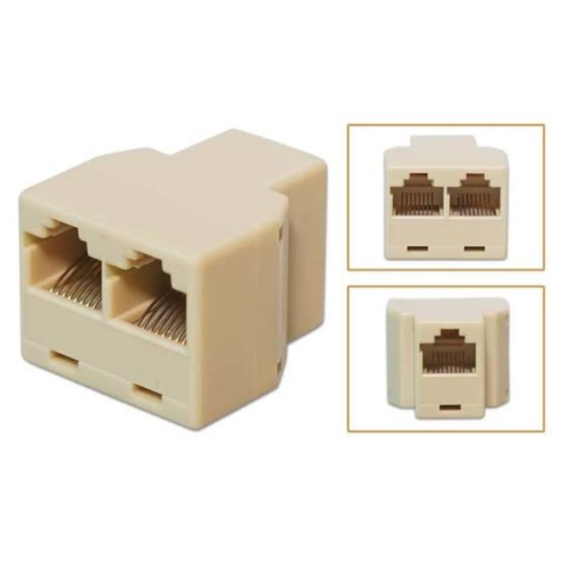 Barel RJ45 Double 1 - 2 - Sambungan Cabang Lan  - Cabang Input 1 Output 2