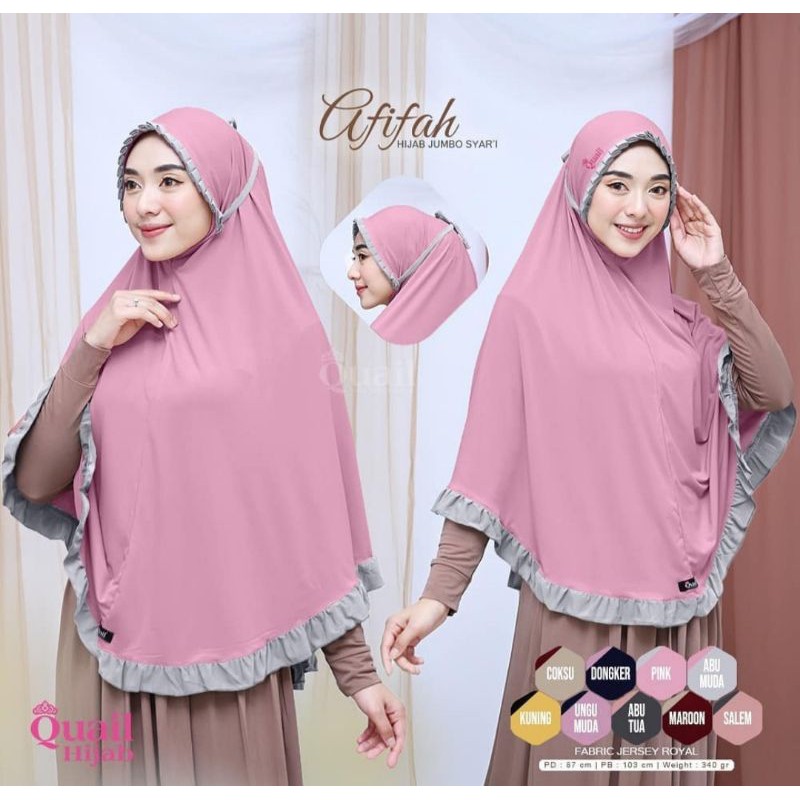 AFIFAH BY QUAIL HIJAB / BERGO TALI QUAIL /BERGO SYARI