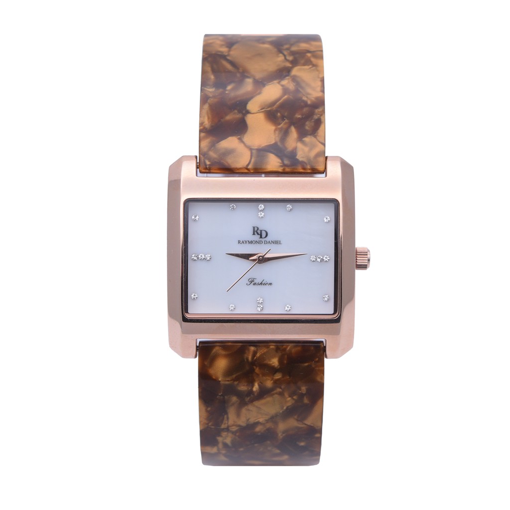 Jam Tangan Wanita Raymond Daniel Rose Gold Aklirik Brown Ori