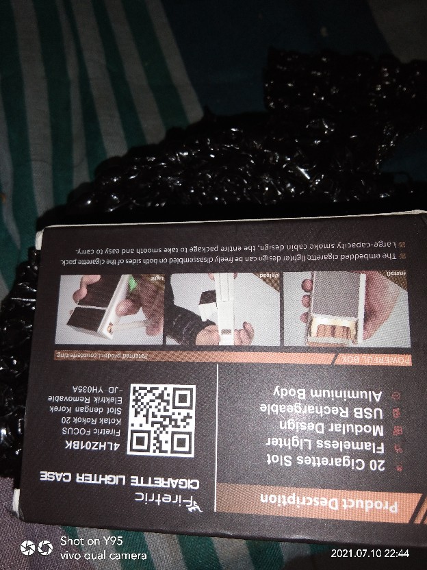 Taffware E-spark Focus Kotak Rokok 20 Slot Dengan Korek Elektrik Removable