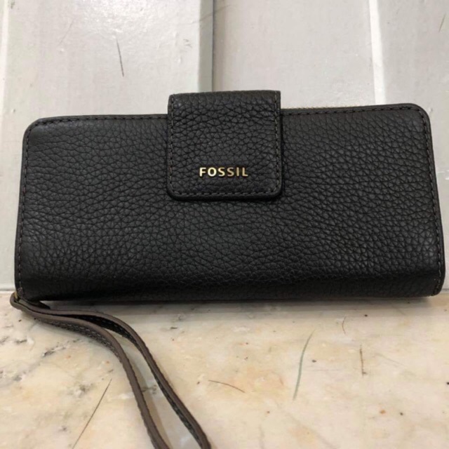 FOSSIL Maddison zip clutch black original wallet