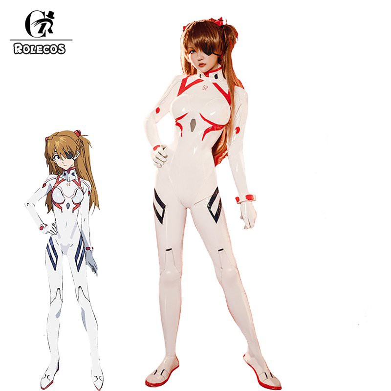 Anime EVA Cosplay Costume Asuka Langley Soryu Cosplay Costume Sexy Jumpsuit Women White Body