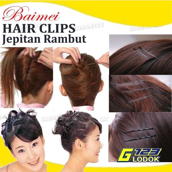 Jepitan Jepit Rambut Lidi Klip Hitam Sanggul Bobby Pin Hair Clip Grip