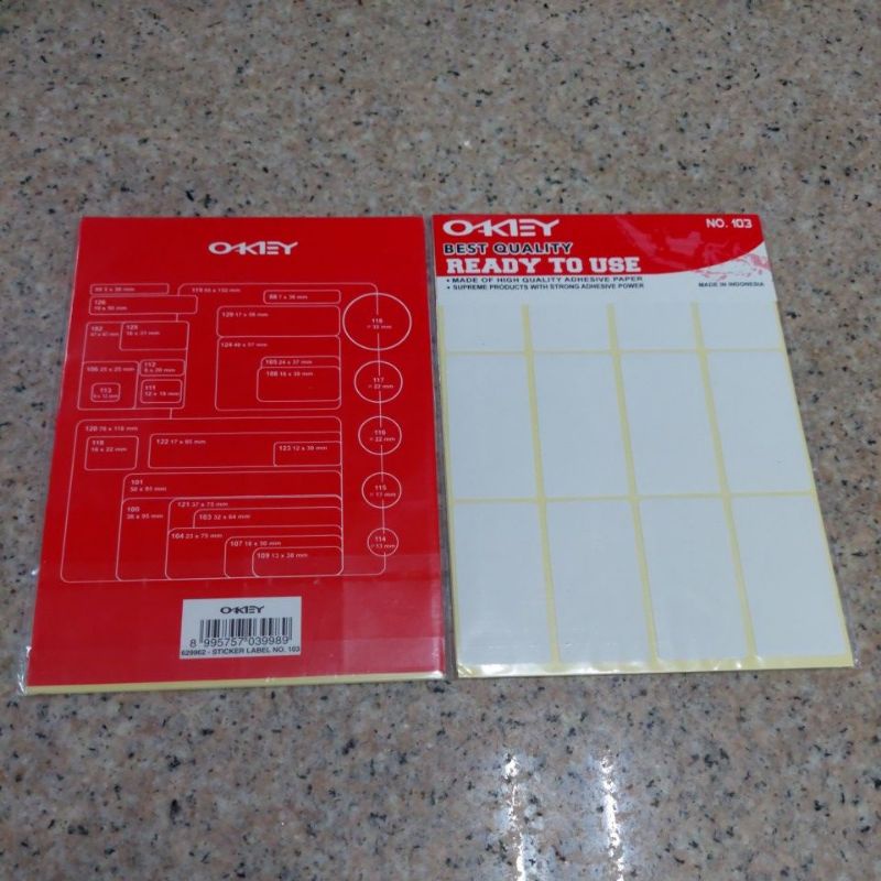 

Label 103 OKEY Murah / Label Stiker Murah No.103 OKEY