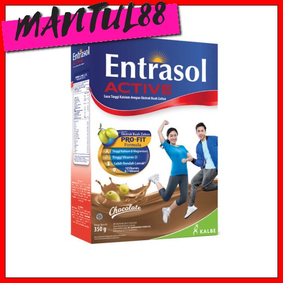 

SUSU ENTRASOL ACTIVE PRO-FIT CHOCOLATE COKLAT COKELAT 350gr 350 gr gram MURAH aktif pro fit profit