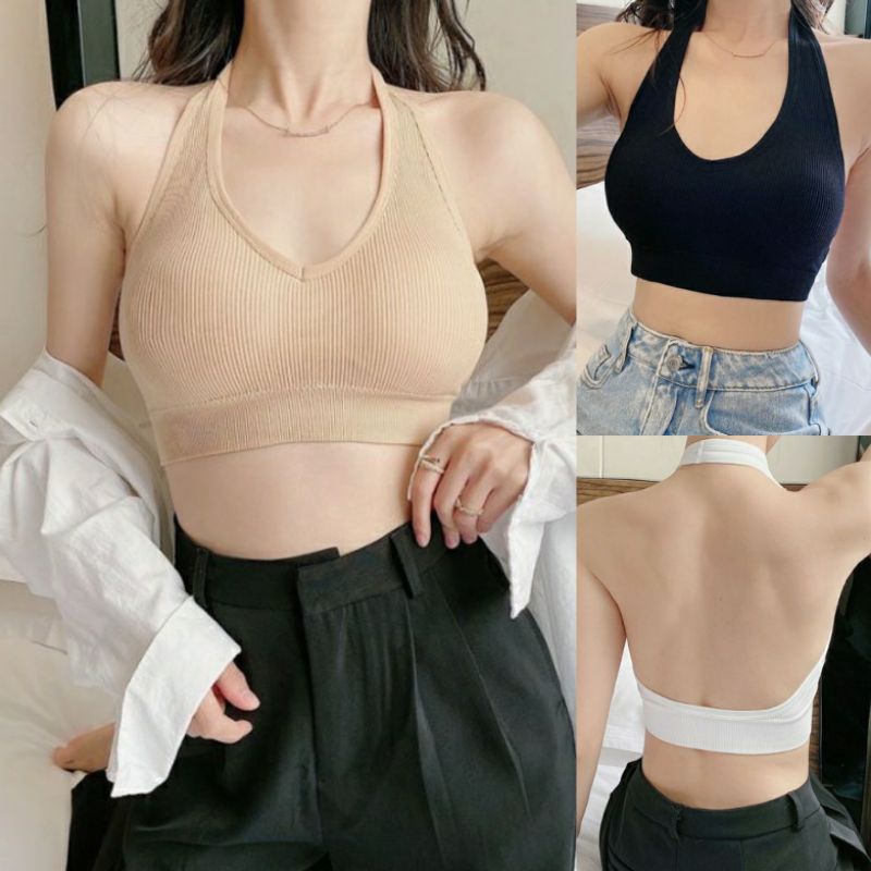 HALTER V-NECK TOP BRA IMPORT