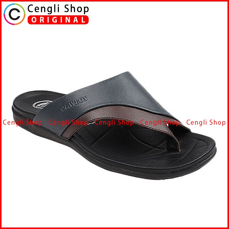 PLAYBOY SANDAL JEPIT KULIT CASUAL PRIA ORIGINAL TERBARU BRANDED PLC4