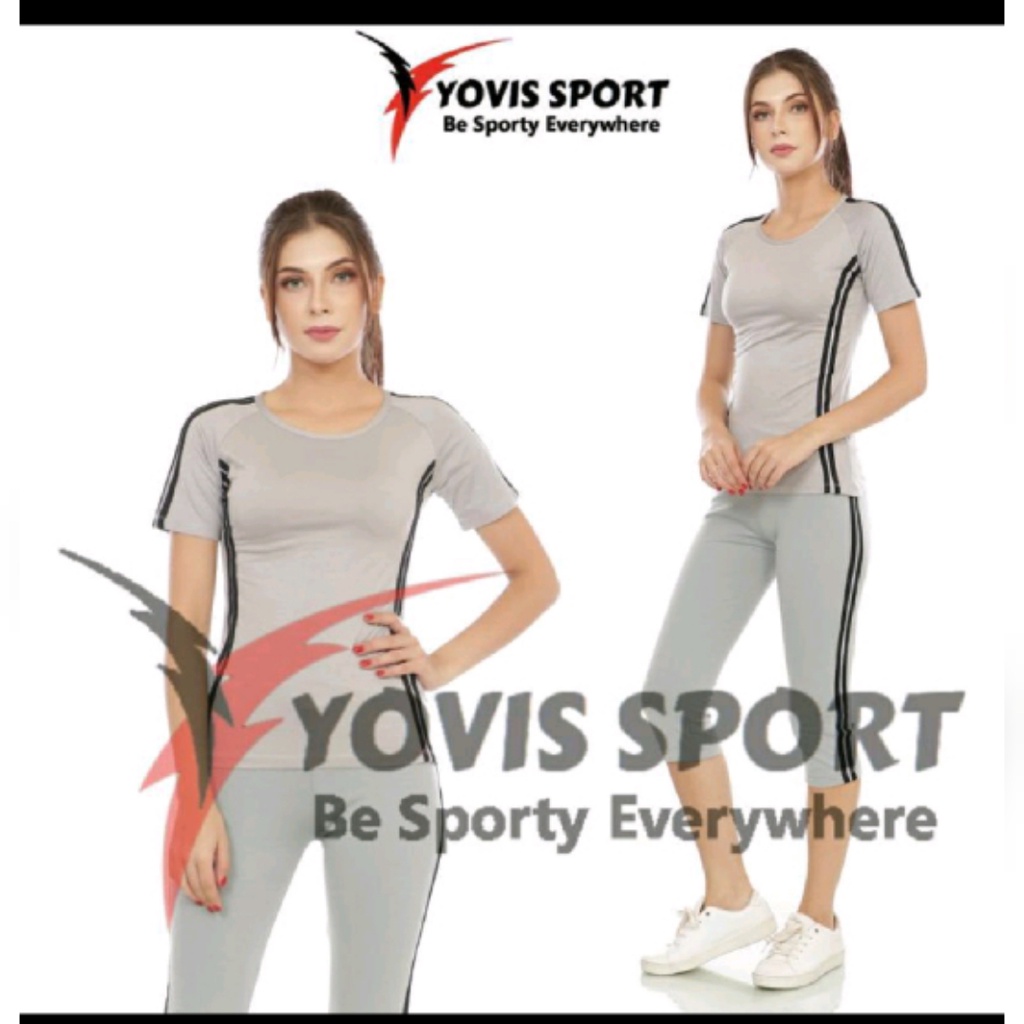 Baju senam / baju olahraga Yovis Sport / yoga / baju zumba / atasan pendek yovis