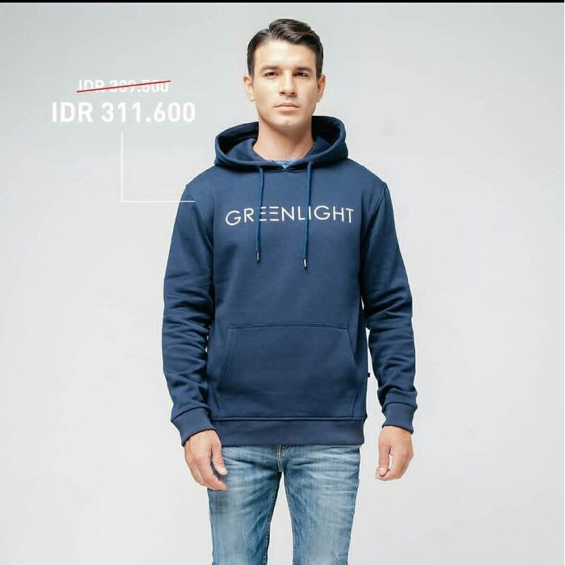 jaket hoodie Greenlight murah original 100% navy