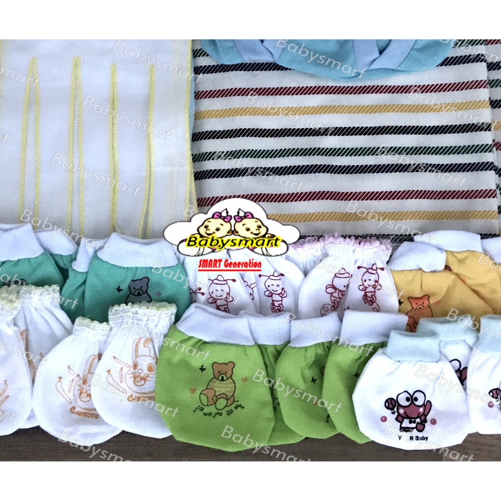 Babysmart - Paket Hemat Perlengkapan Baju Bayi Baru Lahir (New Born) Hemat PAKET POLOS WARNA ISI 6