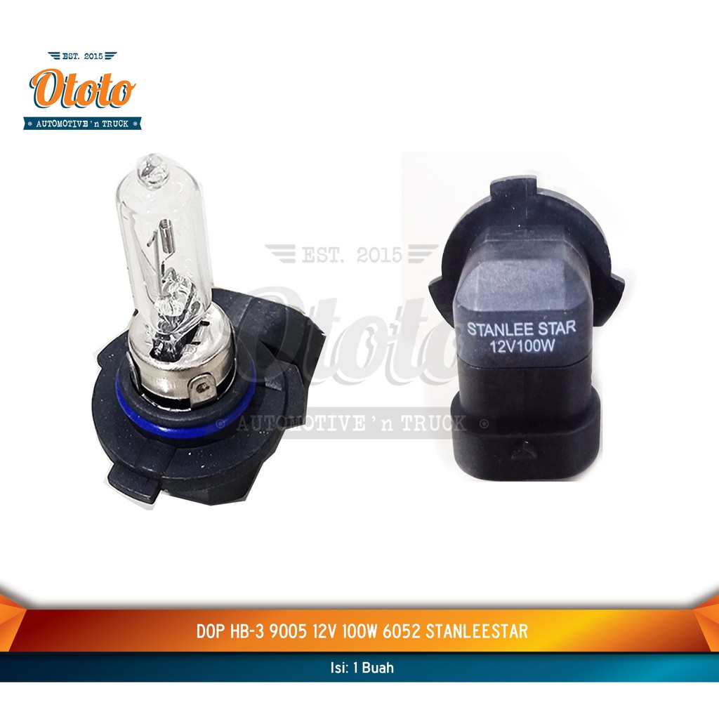 Dop HB-3 / 9005 12V 100W 6052 Stanleestar - Bohlam Lampu Kabut Foglamp