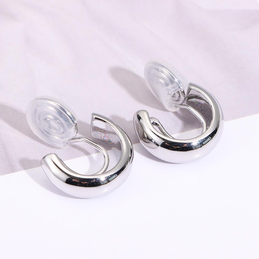 Lily Chunky Hoop Ear Clip Hot Perhiasan Hadiah Baru Trendi Cubic Zirconia Telinga Manset