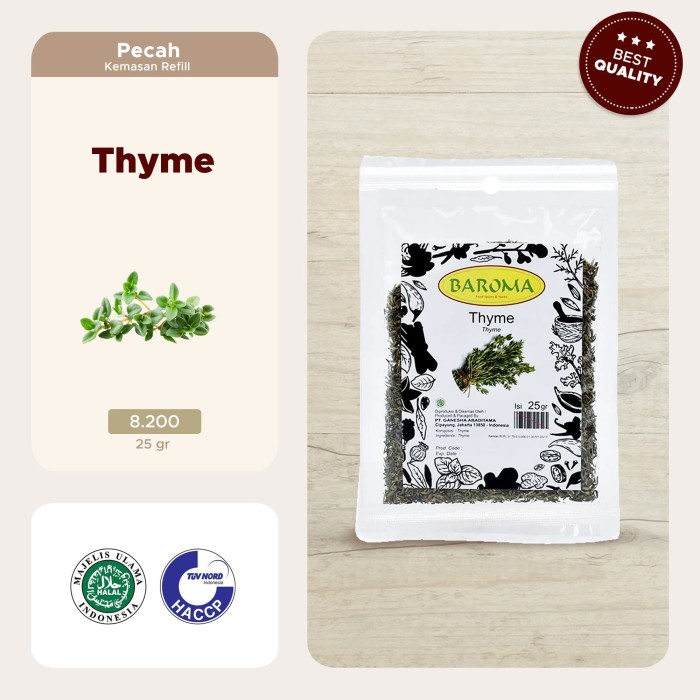 

Baroma Thyme Bumbu Masak [25 g] Refill