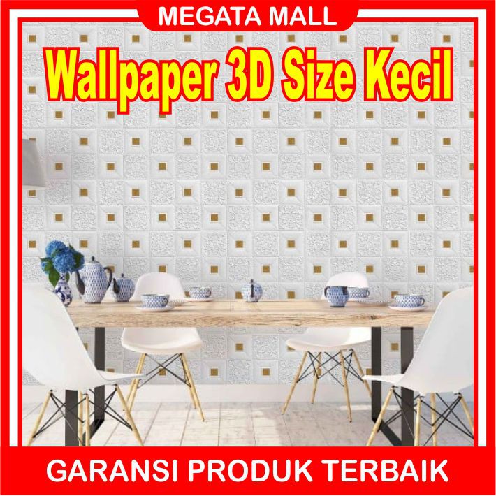 ♫ Megata ♫ A142 Wallpaper Dinding Foam 3D Pendek Motif Batu Bata Batik Dekorasi Sticker Murah