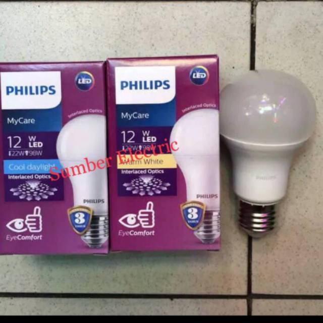 Lampu Led Bulb Philips 12Watt / 12W White dan Warmwhite