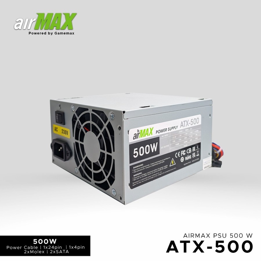 Power Supply Airmax ATX-500 Original Garansi Resmi 1 Tahun