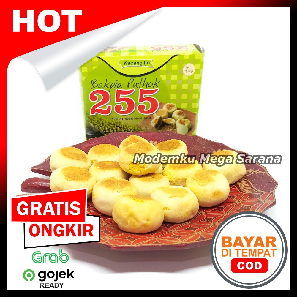 Bakpia Pathok 255 Kacang Hijau Asli Jogja - Kering Isi 15 biji