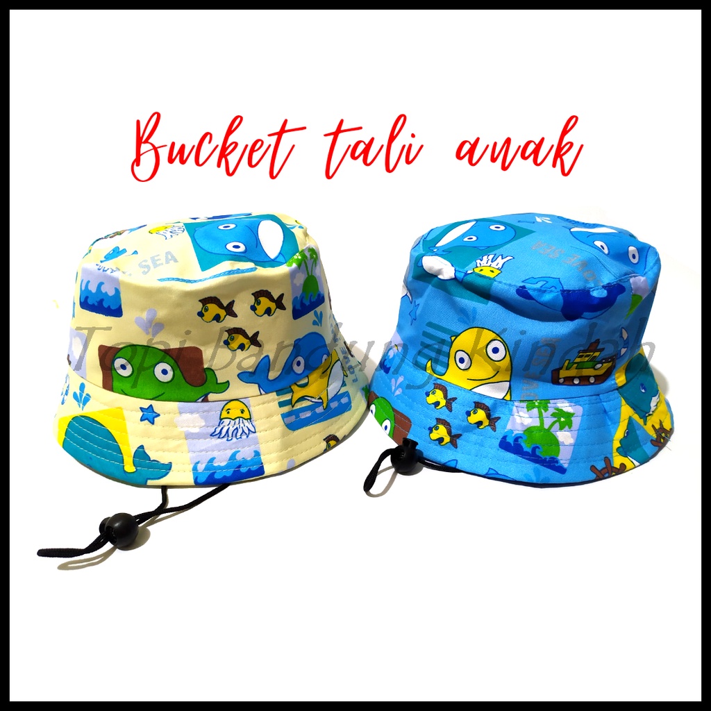 bucket hat anak perempuan laki laki ada tali - bucket rimba anak motif lucu - topi anak cowok cewek-3