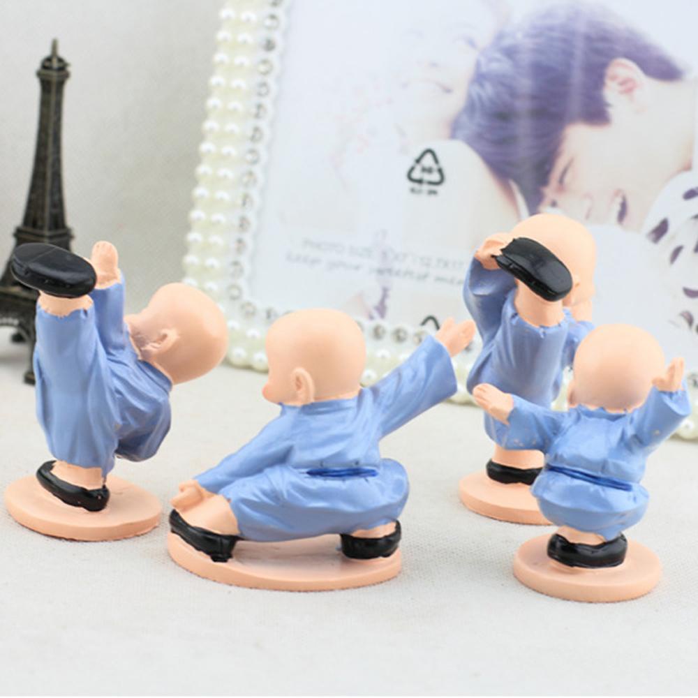 4pcs Ornamen Miniatur Biksu Kecil Bahan Resin Untuk Dekorasi Rumah