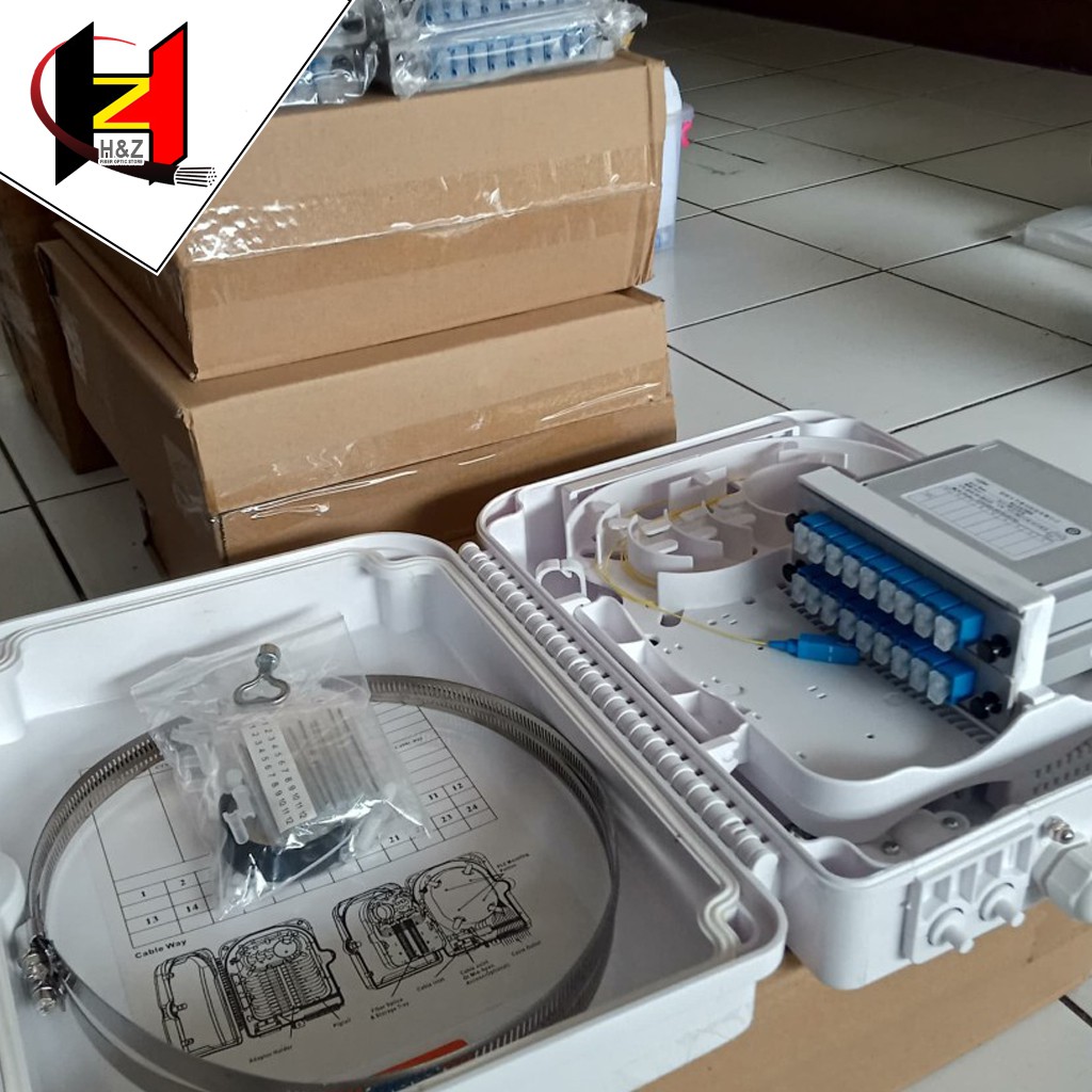 ODP 24 Core Lengkap Box Splitter 1:8/Model Transdata Lengkap Adapter Odp 24 Core Fiber Optik