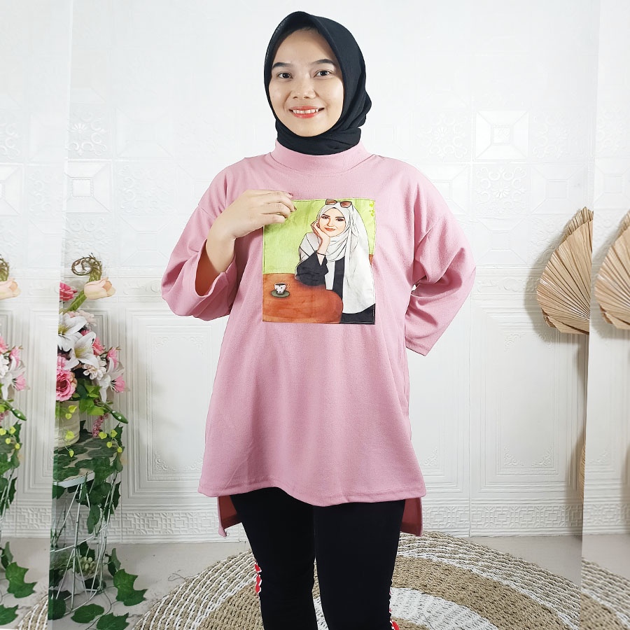 ATASAN OVERSIZE WANITA CANTIK BERHIJAB TUNIK BLOUSE GL FASHION