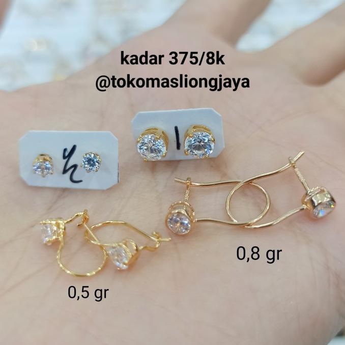 Anting / Giwang Tusuk Desi Emas Kadar 375/8K Anting Emas Muda