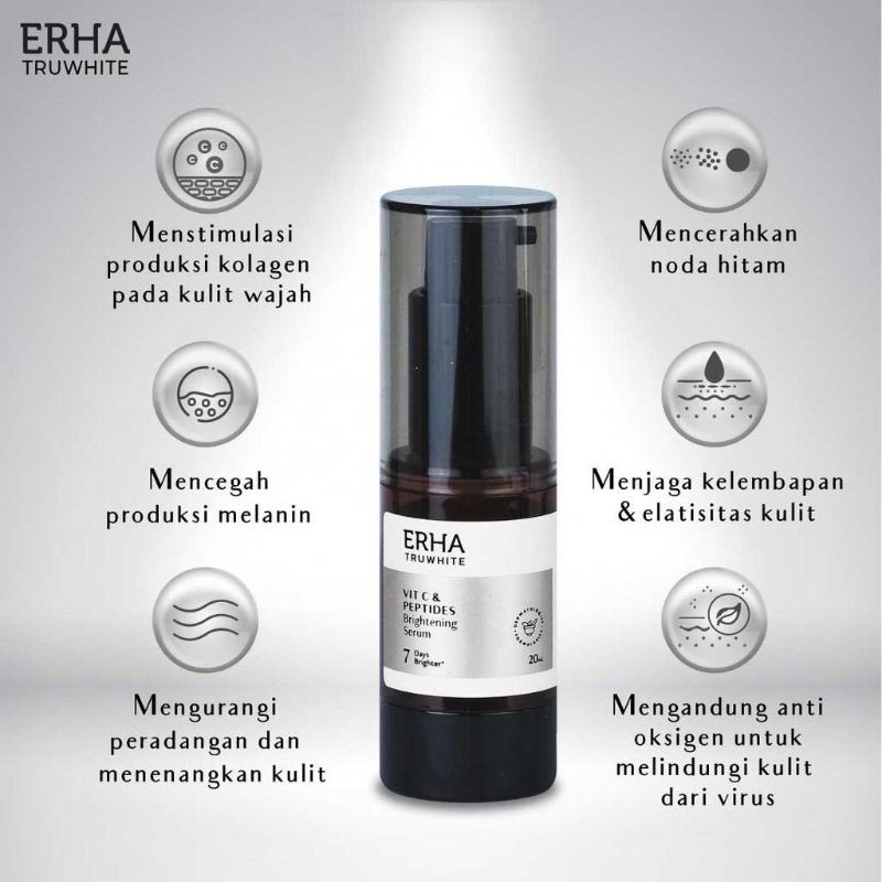 ERHA Truwhite Vit C &amp; Peptides Brightening Serum 20 ml - Serum Pencerah Wajah