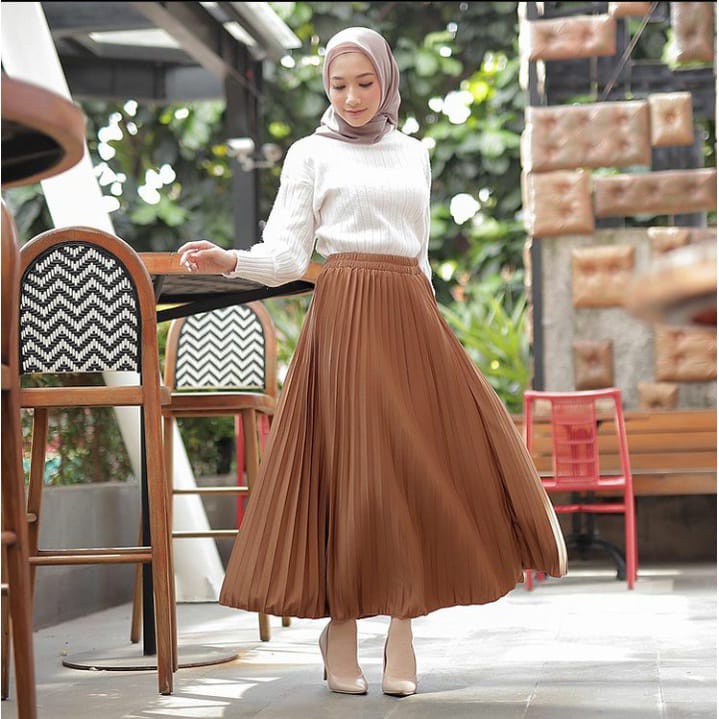 ROK WANITA | ROK PLISKET PREMIUM | ROK LIPATAN BESAR | ROK MURAH KEKINIAN