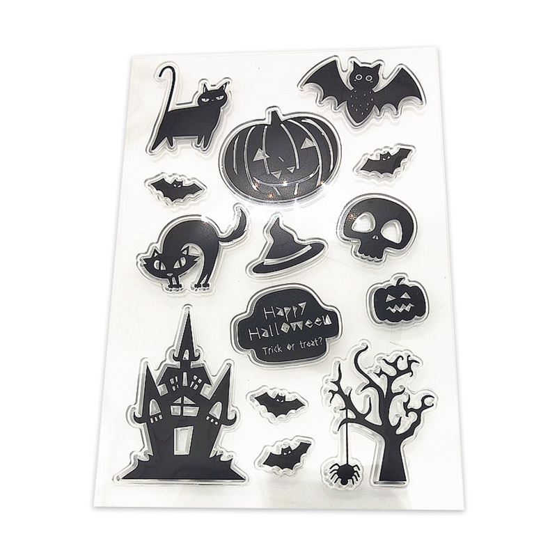 Zzz Stempel Silikon Transparan Motif Hantu Halloween Untuk Scrapbook DIY